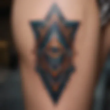 Abstract geometric semi-permanent tattoo