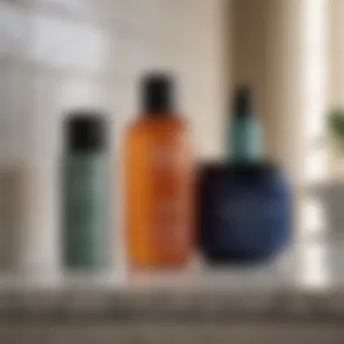 Skin care products arranged on a countertop