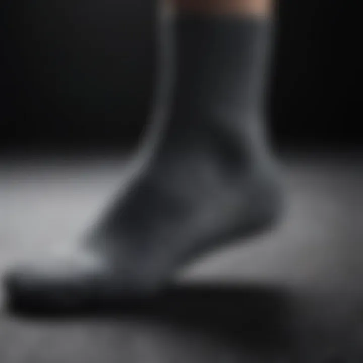 Close-up view of Adidas Dri Fit sock fabric showcasing moisture-wicking technology