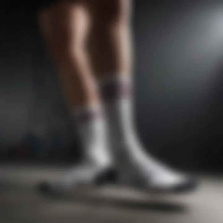 Adidas Dri Fit socks worn during a high-performance athletic activity
