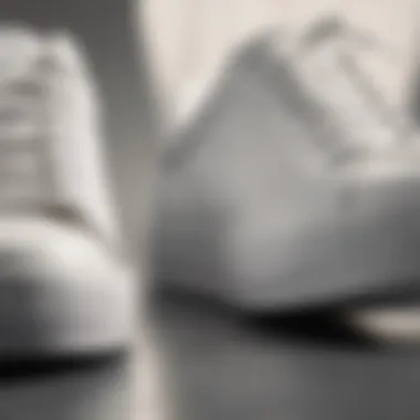 Close-up of the sole technology in white sneakers