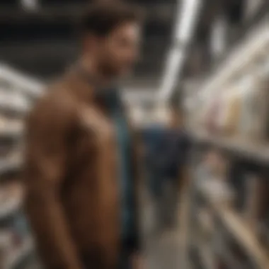 A shopper browsing through clothing deals on Amazon