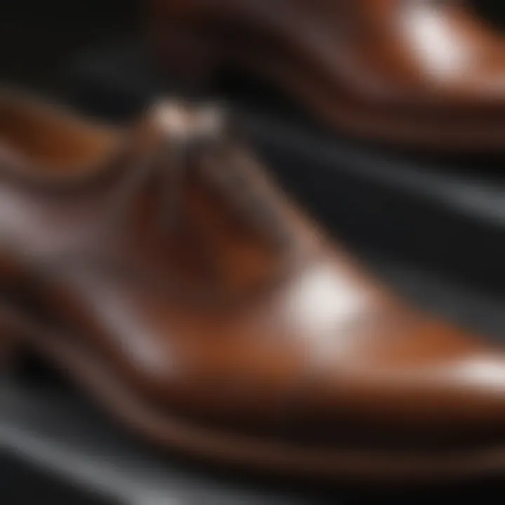 Close-up of quality craftsmanship in shoe making