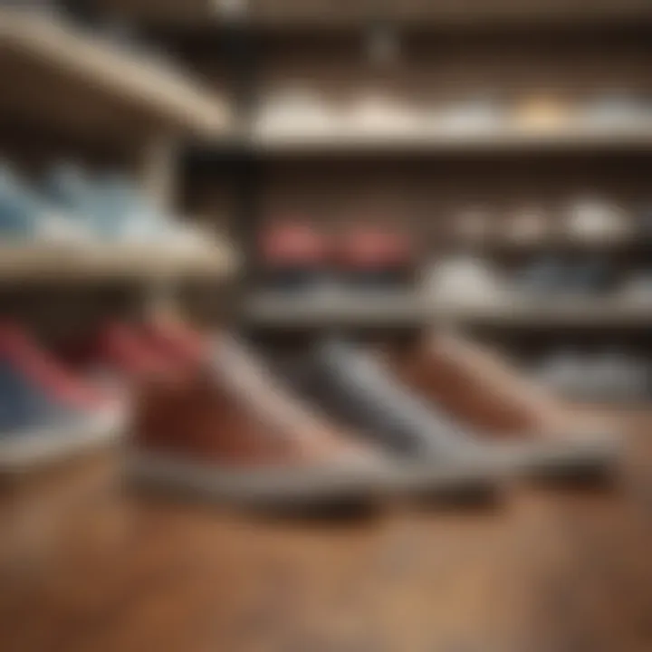 Trendy plain sneakers displayed in a modern retail setting.