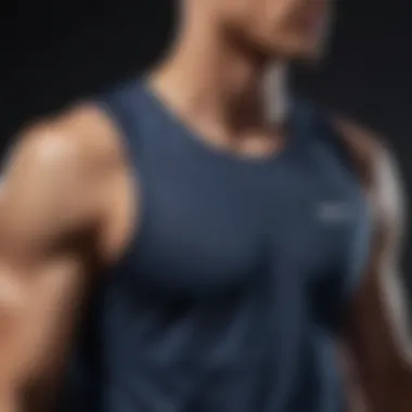 Close-up of Asics running tank top fabric showcasing breathability