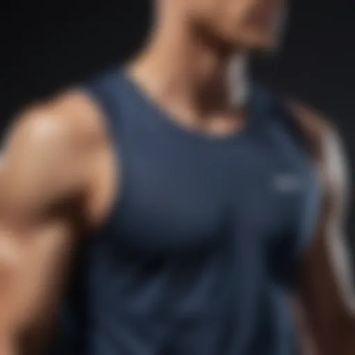 Close-up of Asics running tank top fabric showcasing breathability