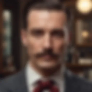 Vintage-inspired barber shop with classic moustache styles displayed