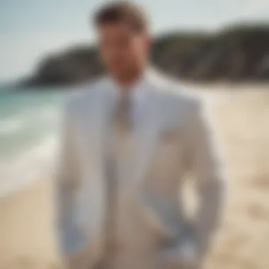 Elegant linen suit for beach wedding