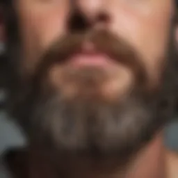 A close-up of a well-groomed beard showcasing its texture and style