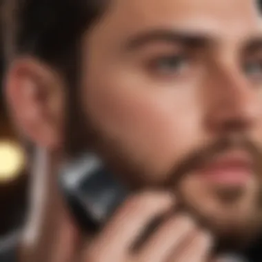 Beard trimmer in action