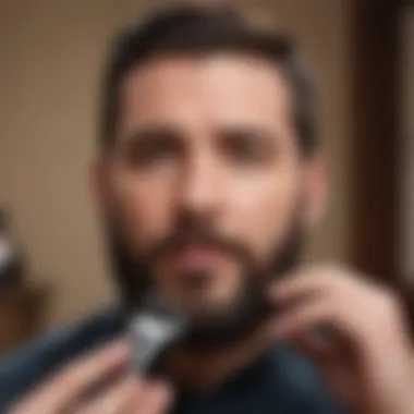 Demonstration of precise beard trimming technique