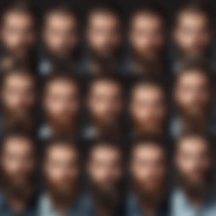 Diverse beard types displayed alongside recommended straighteners for each.