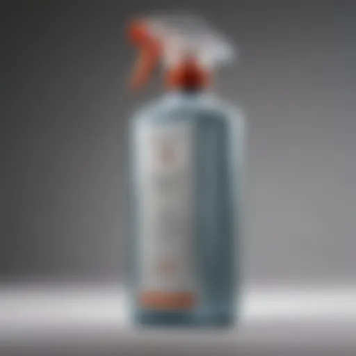 Close-up of a salicylic acid body spray bottle highlighting its features