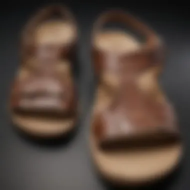 Close-up of sandal features like adjustable straps and contoured footbed.