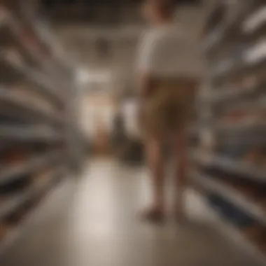 A person trying on sandals in a store, emphasizing comfort and fit.