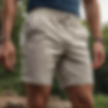 Athletic shorts showcased in an outdoor environment