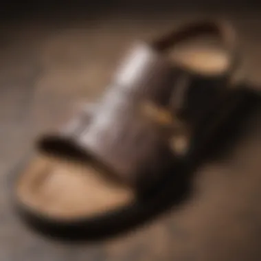 Close-up of premium materials used in sandals