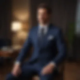 Elegant suit draped over chair