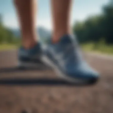 Runner showcasing various styles of breathable running shoes