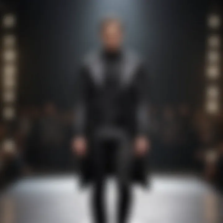 Buck Mason logo during a fashion runway show