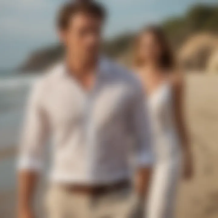 Casual Linen Shirt and Dress Pants for Beach Wedding