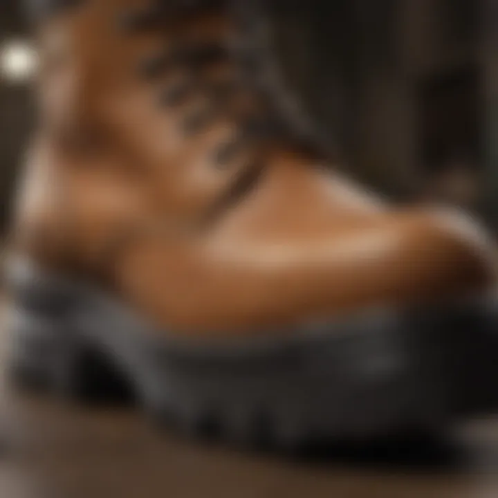 Close-up of durable sole for work boot