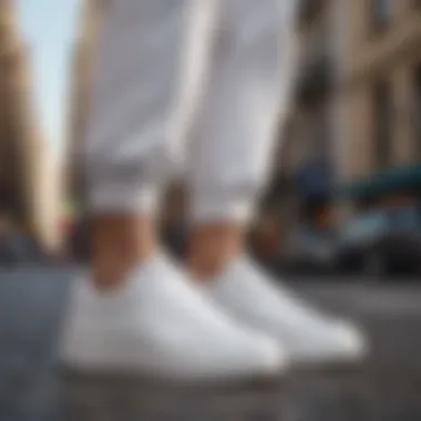 Chunky White Sneakers in Urban Setting