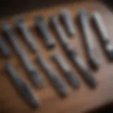 Various types of hair clippers displayed on a table