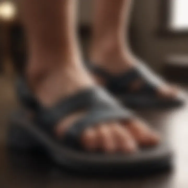 Close-up of orthopedic sandal cushioning technology