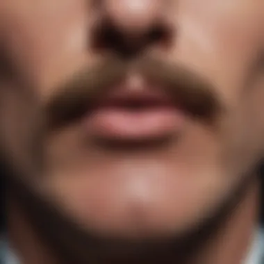 Close-up of a perfectly shaped moustache