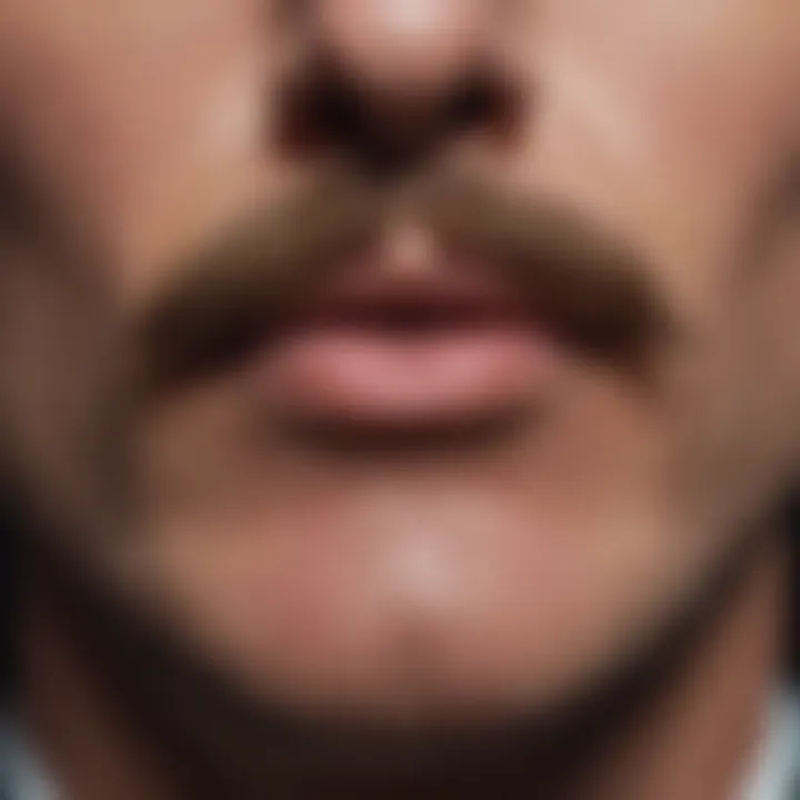 Close-up of a perfectly shaped moustache