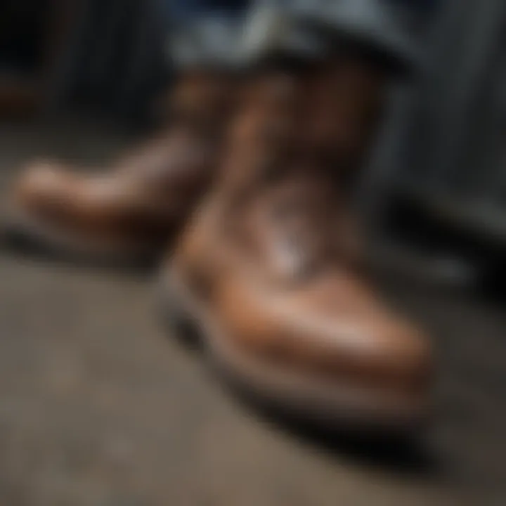 Durable and slip-resistant outsoles of steel toe boots