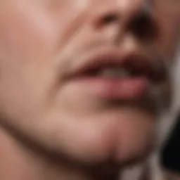 Close-up view of a chin area with visible blackheads