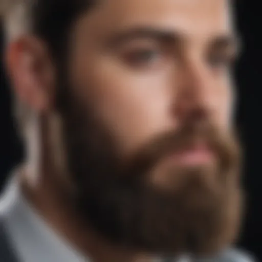 Close-up of a well-groomed beard showcasing texture and fullness