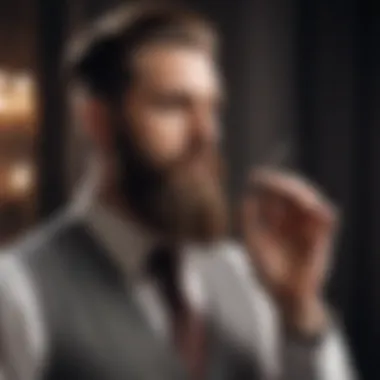 Stylish beard styling techniques demonstrated on a mannequin