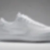 Close-up view of a classic white Nike sneaker showcasing its sleek design