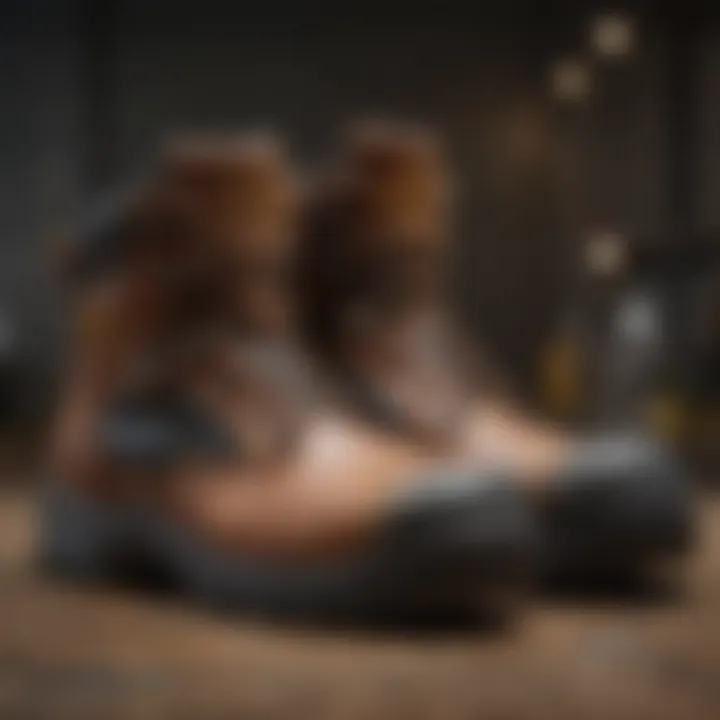 Wide work boots designed for safety and compliance