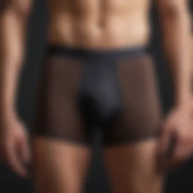 Illustration depicting the fit of boxer briefs on a silhouette