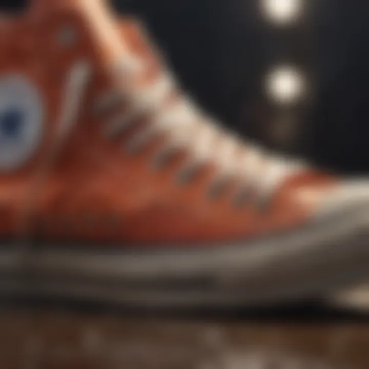 Close-up of weatherproof technology in Converse shoes