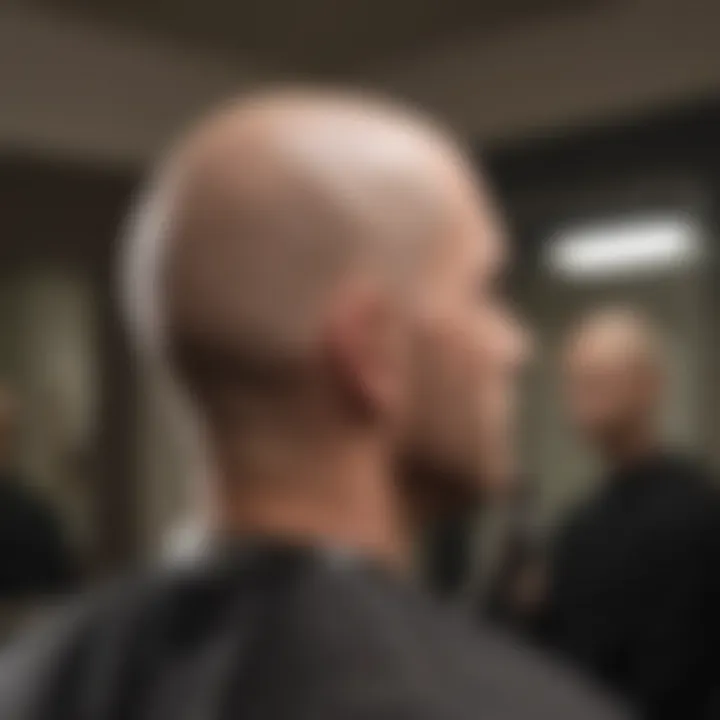 Person using clippers in front of a mirror