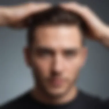 Male using scalp treatment products