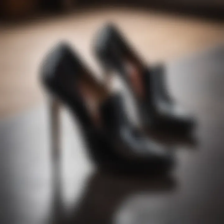 Close-up of elegant shoes complementing cocktail attire