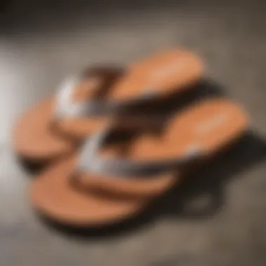 Close-up of flip flop materials showcasing durability and comfort