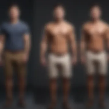 Comparative chart of body types and suitable shorts lengths