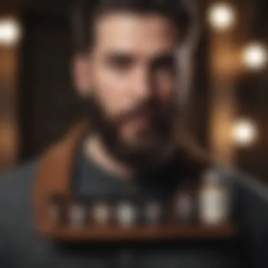 A collection of premium beard care products displayed elegantly