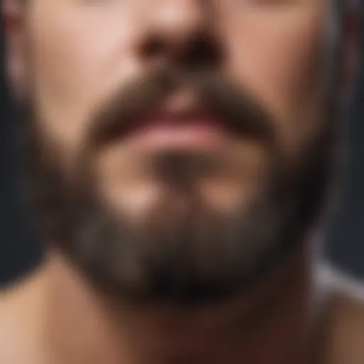 Close-up of facial hair growth patterns