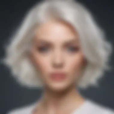 Woman with white hair in sophisticated hairstyle