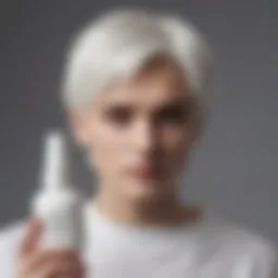 White hair dye in elegant packaging