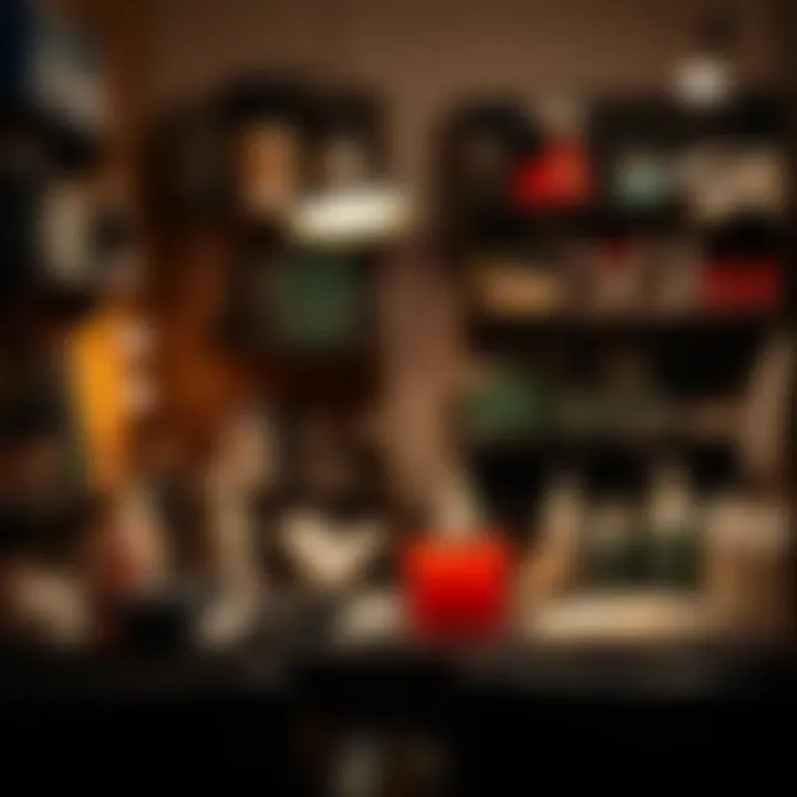 An organized space with tools and supplies for hair dyeing.