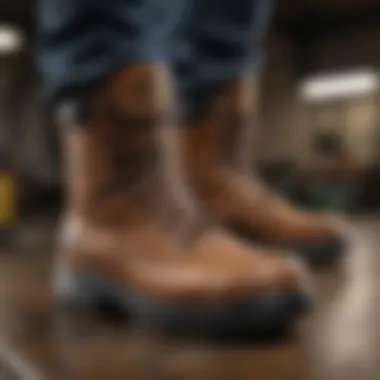 Electrician work boots showcasing advanced anti-slip technology for enhanced safety